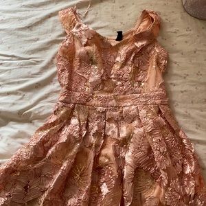 Pink prom dress with sequins